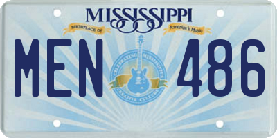 MS license plate MEN486