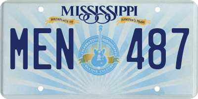 MS license plate MEN487