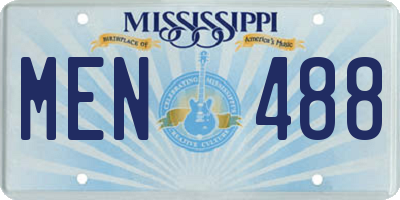 MS license plate MEN488