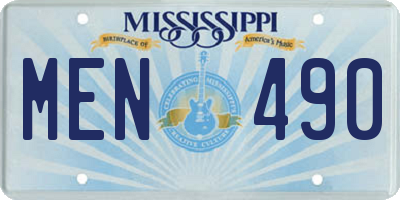 MS license plate MEN490