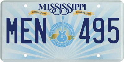 MS license plate MEN495