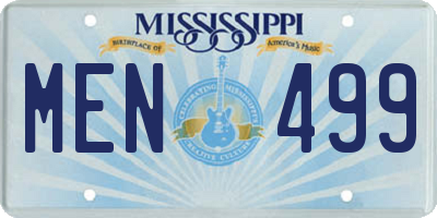 MS license plate MEN499