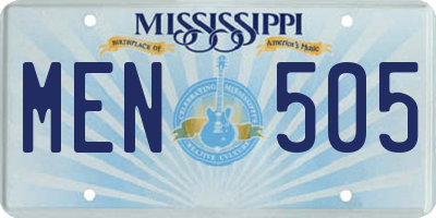 MS license plate MEN505