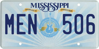 MS license plate MEN506