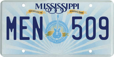MS license plate MEN509