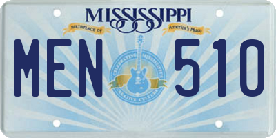 MS license plate MEN510