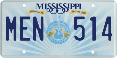 MS license plate MEN514