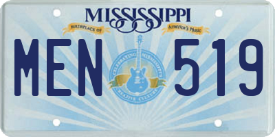 MS license plate MEN519