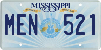 MS license plate MEN521