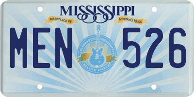 MS license plate MEN526