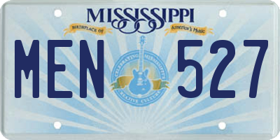 MS license plate MEN527