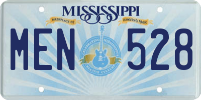 MS license plate MEN528