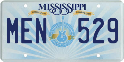 MS license plate MEN529