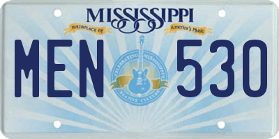 MS license plate MEN530