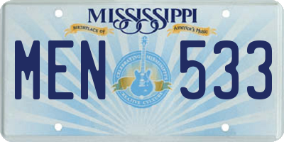 MS license plate MEN533