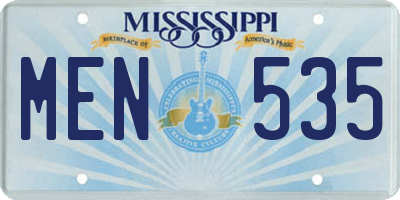 MS license plate MEN535
