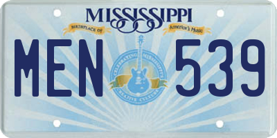 MS license plate MEN539