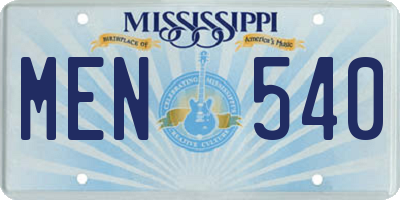 MS license plate MEN540