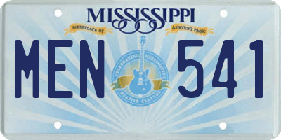 MS license plate MEN541