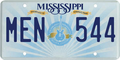 MS license plate MEN544