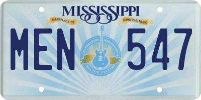 MS license plate MEN547