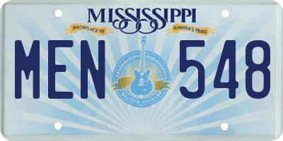 MS license plate MEN548
