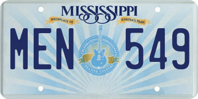 MS license plate MEN549