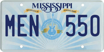 MS license plate MEN550