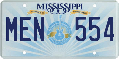 MS license plate MEN554