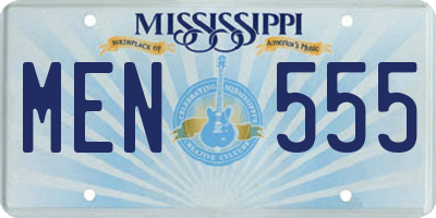 MS license plate MEN555