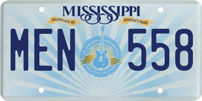 MS license plate MEN558
