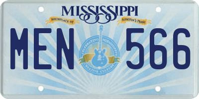 MS license plate MEN566