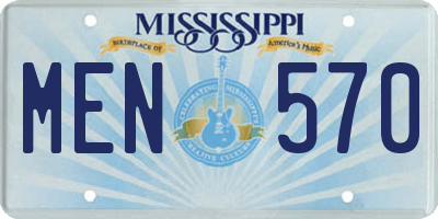 MS license plate MEN570