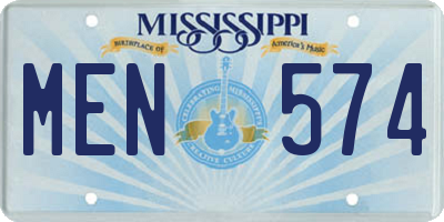 MS license plate MEN574