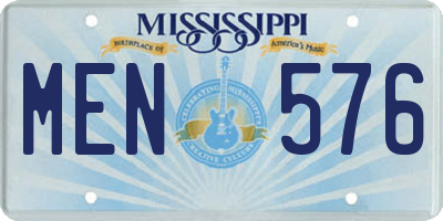 MS license plate MEN576