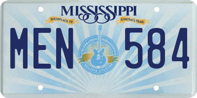 MS license plate MEN584