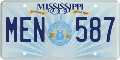 MS license plate MEN587
