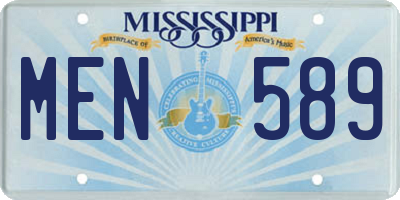 MS license plate MEN589