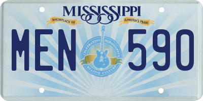 MS license plate MEN590
