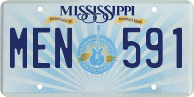 MS license plate MEN591