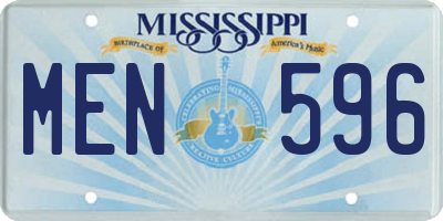 MS license plate MEN596