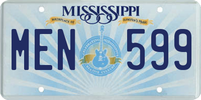 MS license plate MEN599