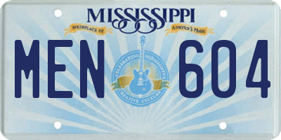 MS license plate MEN604
