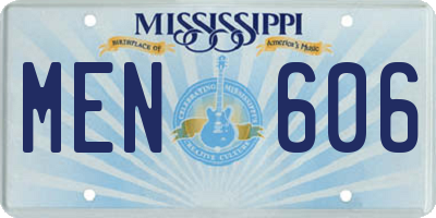 MS license plate MEN606