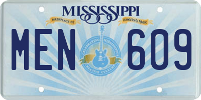 MS license plate MEN609