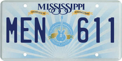 MS license plate MEN611