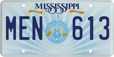 MS license plate MEN613