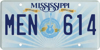 MS license plate MEN614