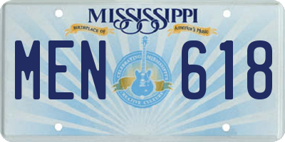 MS license plate MEN618