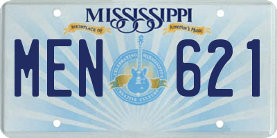 MS license plate MEN621
